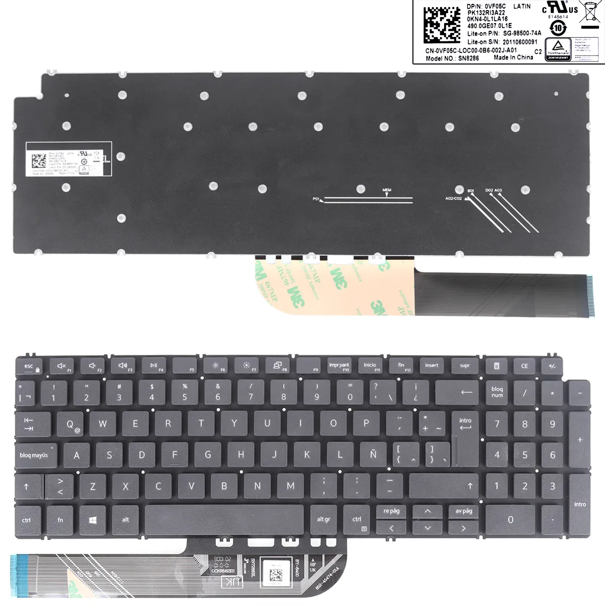 Picture of Dell 7591 7590 P83F 5580 5584 5593 5598 GRAY(Without Backlit,win8)